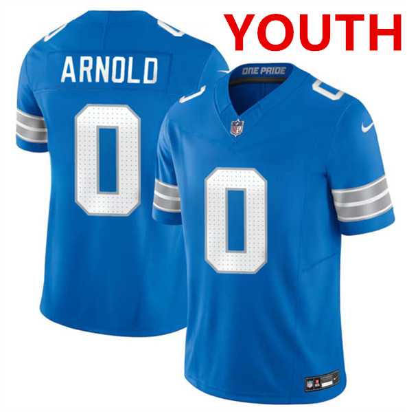 Youth Detroit Lions #0 Terrion Arnold Blue 2024 Draft F.U.S.E. Vapor Untouchable Limited Football Stitched Jersey Dzhi